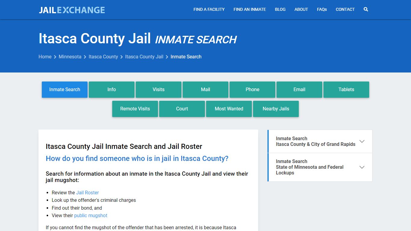 Inmate Search: Roster & Mugshots - Itasca County Jail, MN